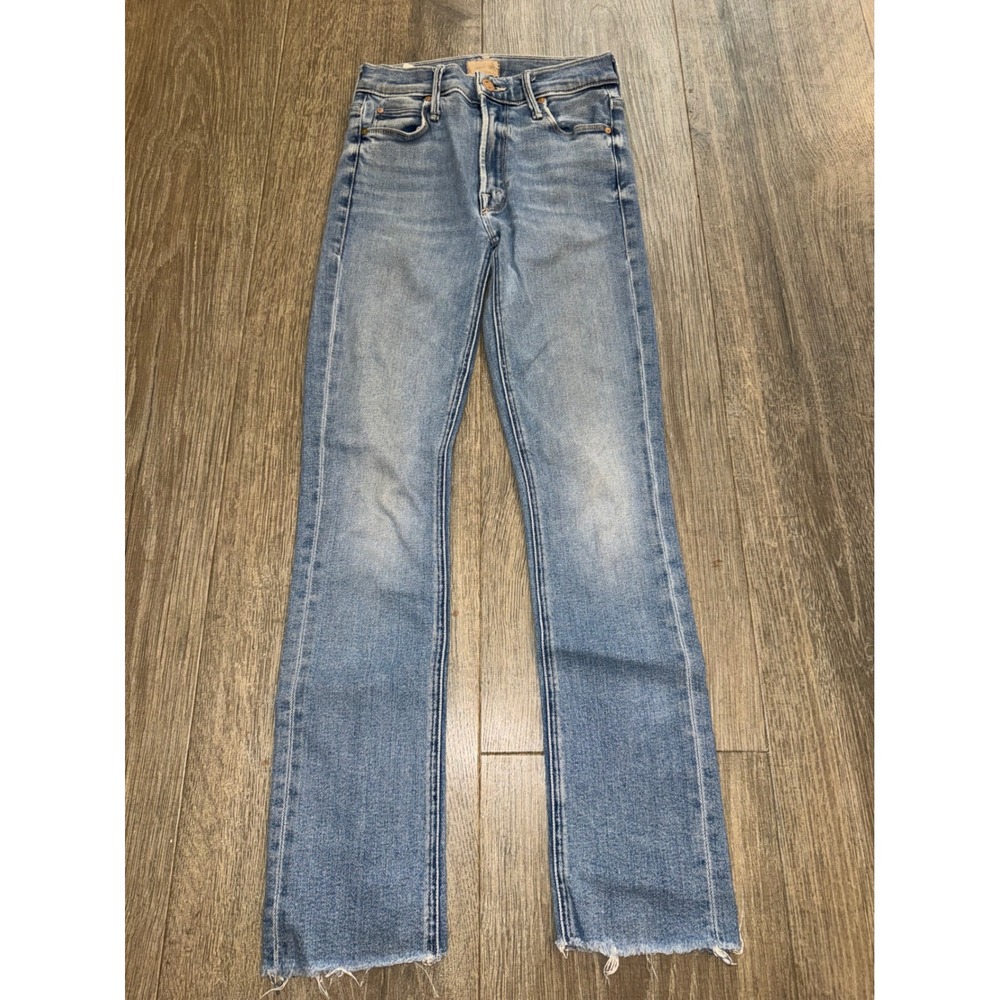 Mother The Mid Rise Dazzler Ankle Fray Jeans Riding The Cliffside Size 23 000